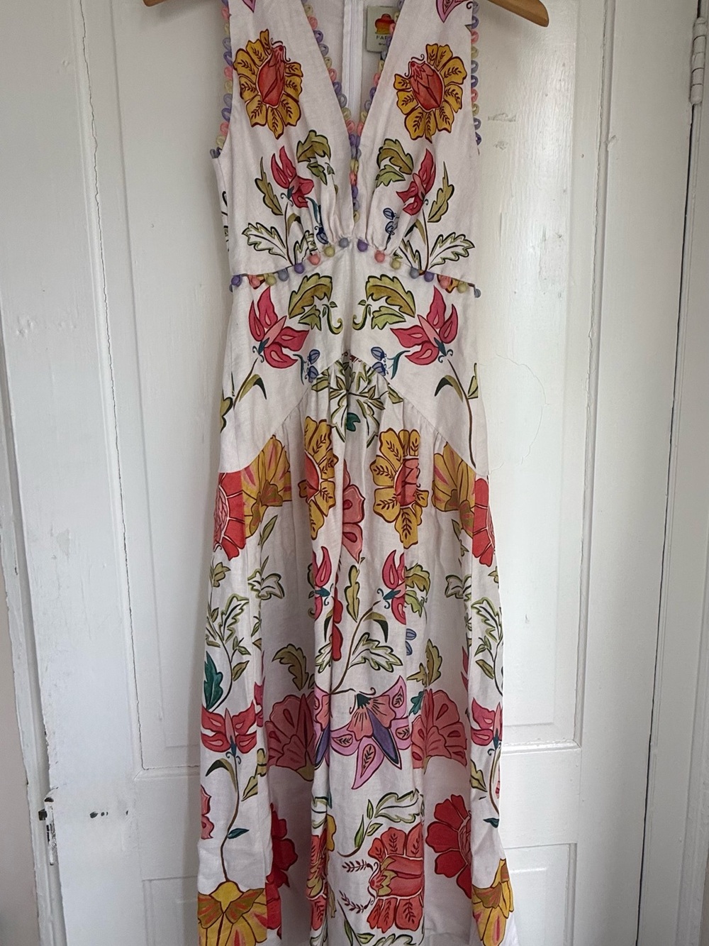 FARM Rio - Women's Floral Insects V-Neckline Sleeveless Maxi Dress XS - Picture 6 of 9